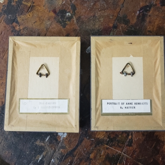 VINTAGE 70s Reproduction Miniature Silk Portraits Anne Henriette Mrs Mary Graham - Picture 5 of 7